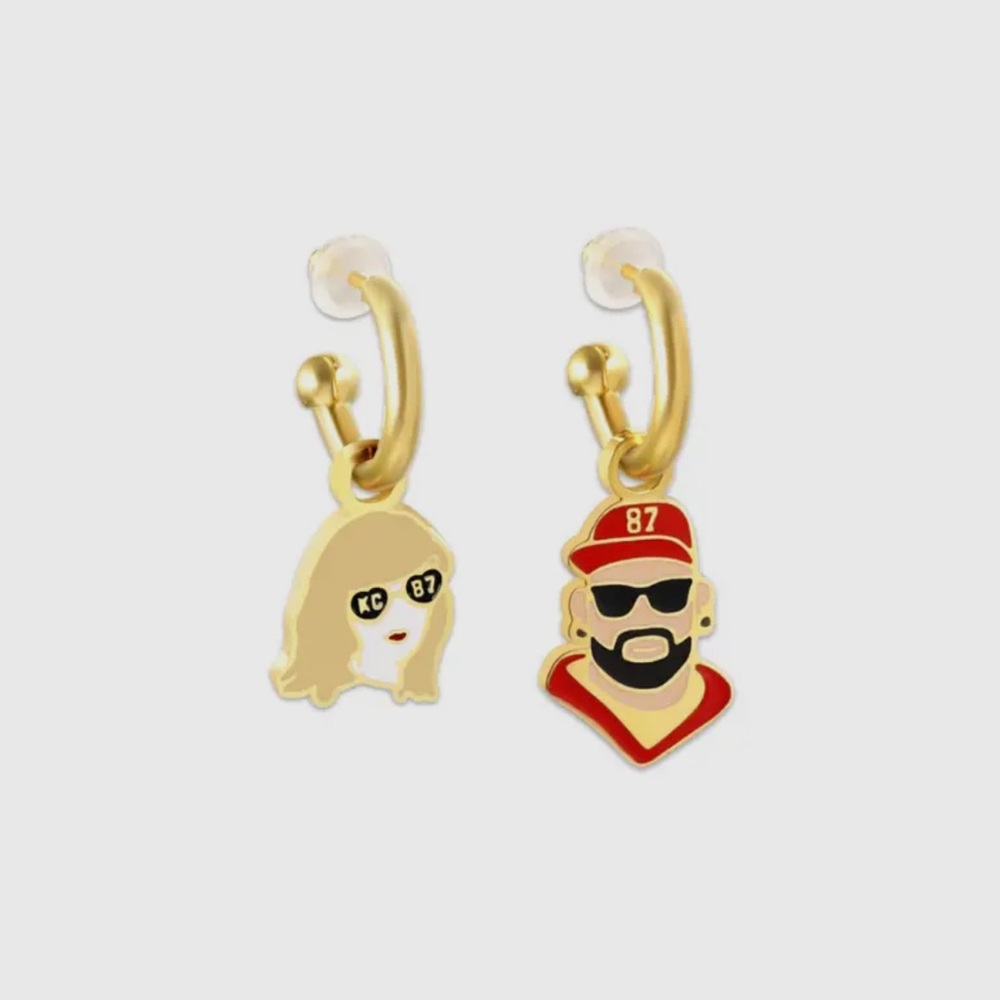 Kc #87 and lover gold huggie hoops